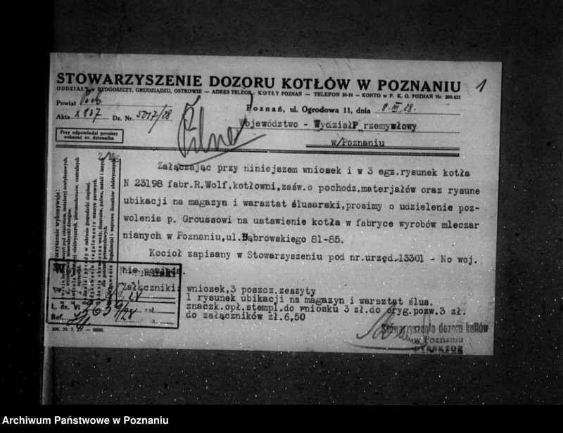 Obraz 5 z jednostki "Fabryka wyrobów mleczarnianych T.S. Groussa w Poznaniu nr woj. 6091"