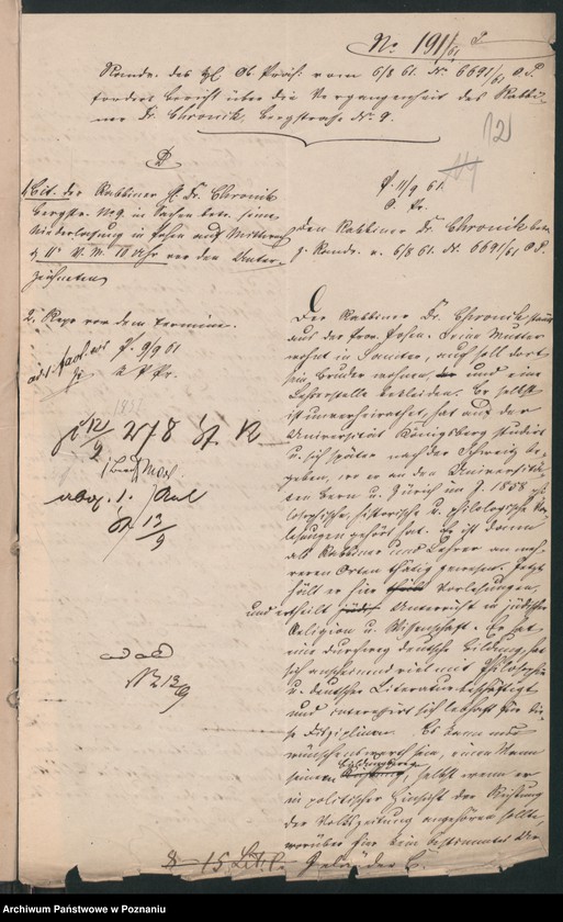 Obraz 17 z jednostki "A. betr. Auskunft über Inländer Lit. C /Namen-Rotulus vorgeheftet/"