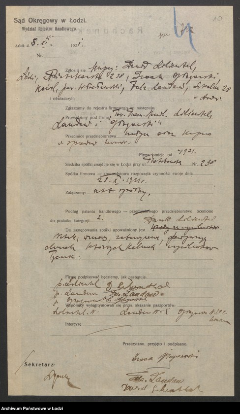 Obraz 12 z jednostki "Lilienfal, Landau i Głogowski Towarzystwo Przemysłowo-Handlowe - prowadzenie młyna oraz kupno i sprzedaż towarów"