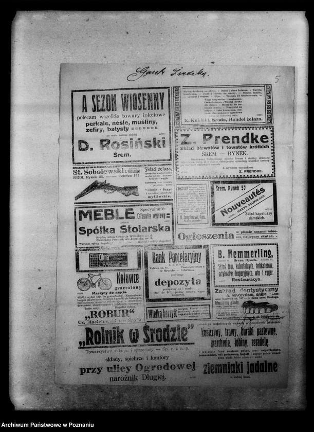 Obraz 10 z jednostki "Wycinki prasowe [Gazeta Poznańska, Ziemia lubelska] na tematy wojny 1918 rok, mapa terenu wojny z Rosją [1914- 1916], ogłoszenia i dwie karty kolorowe na temat pożyczki wojennej, odezwa dowództwa wojsk niemieckich do Polaków w Królestwie Polskim, rozporządzenia w prasie dotyczące aprowizacji w czasie wojny [1915 r.]. Gazeta Gdańska 22 VI 1918 r."