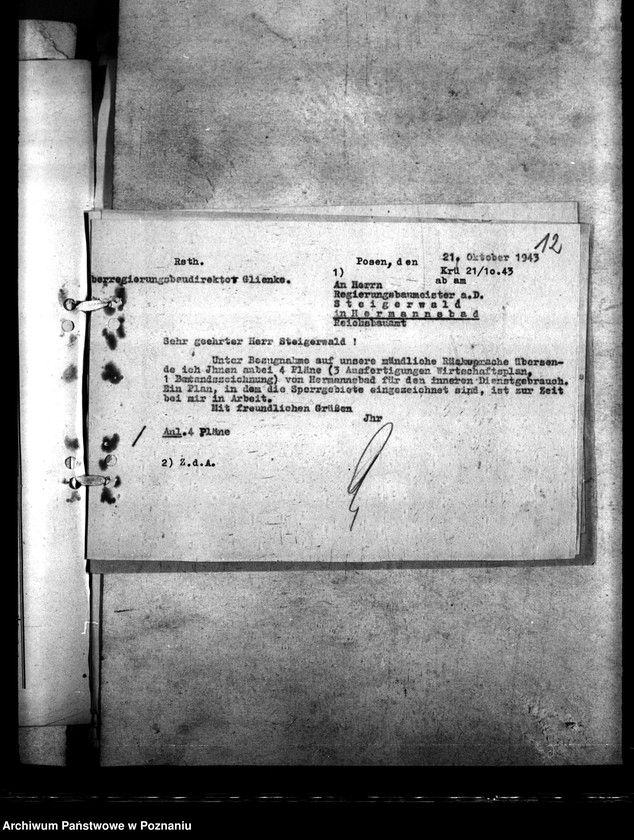 Obraz 16 z jednostki "Instandsetzungsarbeiten im Gästehaus des Gauleiters in Hermannsbad (Ciechocinek)"