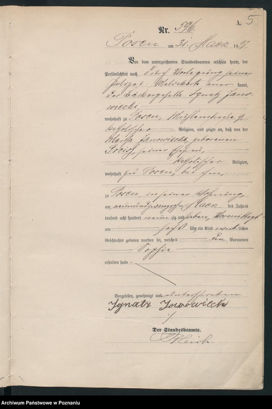 Obraz 8 z jednostki "Księga urodzeń t. II"