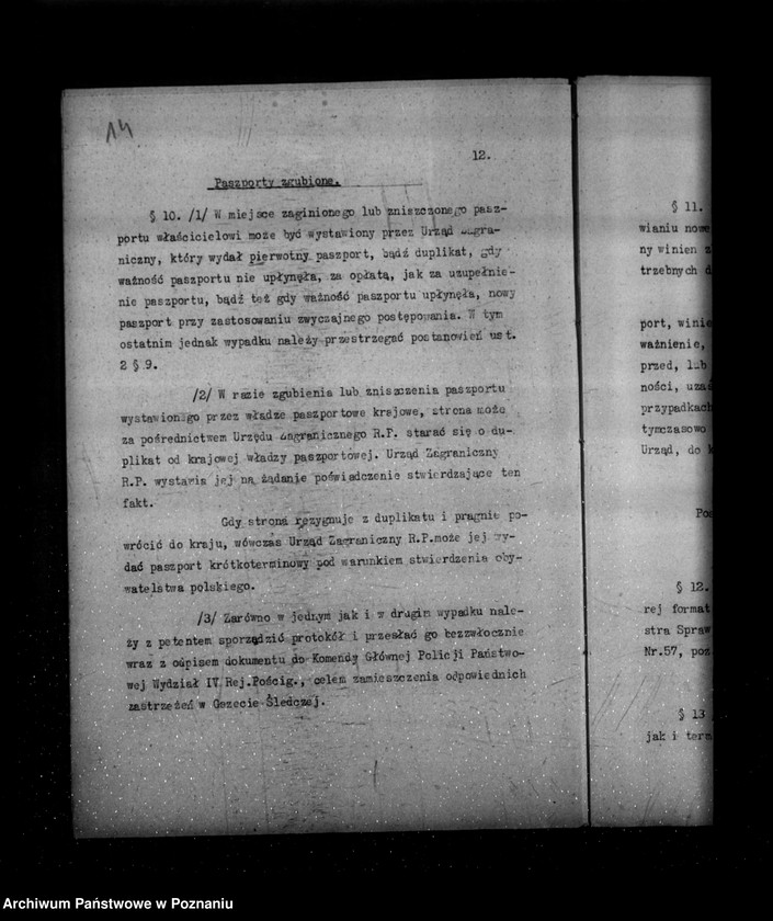 Obraz 18 z jednostki "/Sprawy paszportów zagranicznych- instrukcja portowa dla Urzędów Zagranicznych /tajne/"
