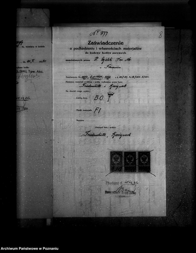 Obraz 12 z jednostki "Majątek Trzebaw powiat poznański W. Pluciński nr woj. kotła 6188"