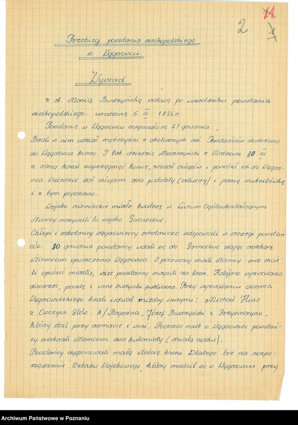 Obraz 12 z jednostki "Relacje i wspomnienia dotyczące powstania wielkopolskiego: 1. Wągrowiec, powiat Wągrowiec, województwo poznańskie."