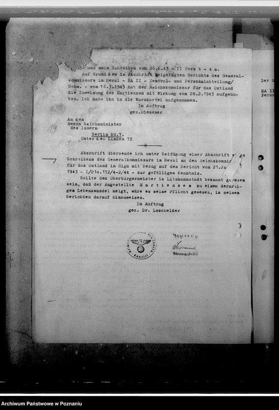 Obraz 18 z jednostki "Martinsen. Erich - urzędnik"