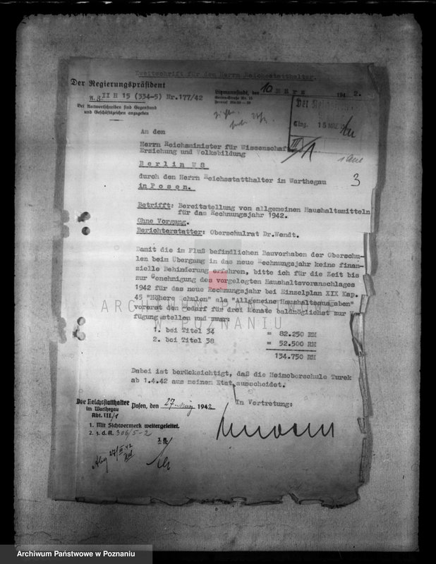 Obraz 7 z jednostki "Haushalt des höheren Schulen. Erziehungsbeihilfen. Begabtenförderung"