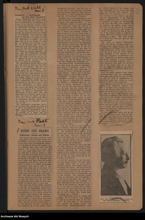 image.from.unit.number "Wycinki prasowe dotyczące tournée i koncertów w Stanach Zjednoczonych"