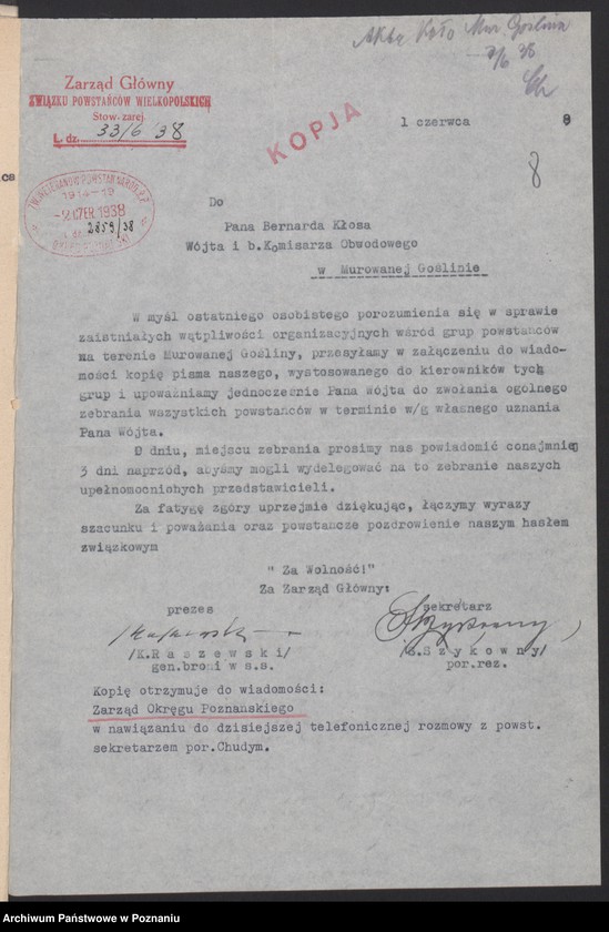 Obraz 11 z jednostki "Murowana Goślina, powiat Oborniki - akta koła."