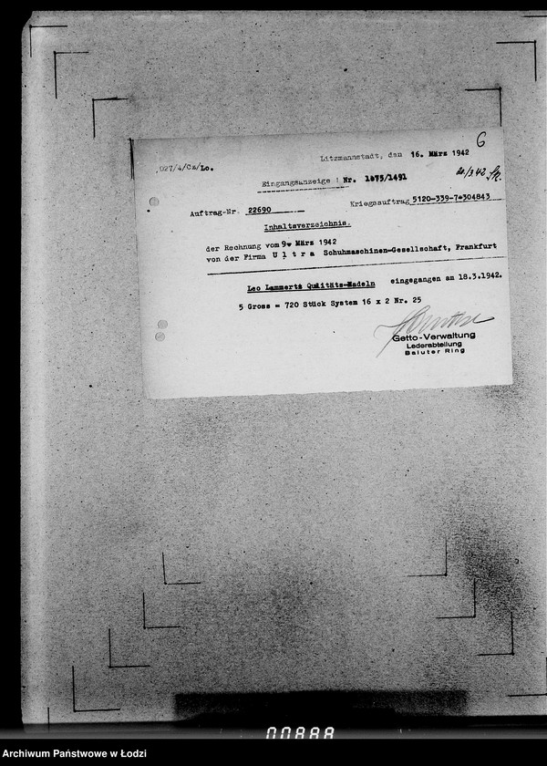 Obraz 10 z jednostki "339 Filztiefel U-Z.[Korespondencja i zamówienia]"