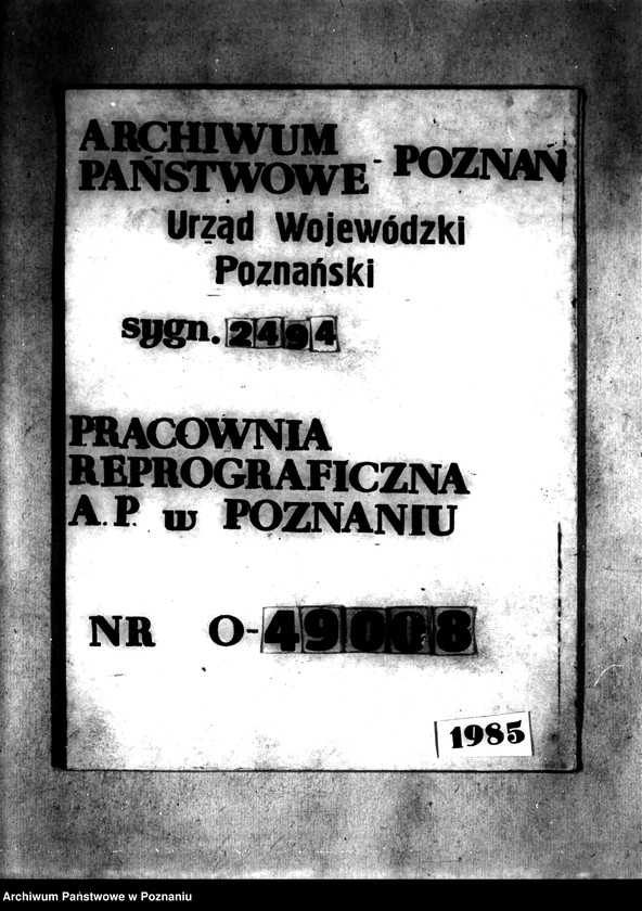Obraz 1 z jednostki "Rejestr przejściowy pomiarowo-szacunkowy wsi Zalesie- obszar Szczepidło powiatu konińskiego przed scaleniem"