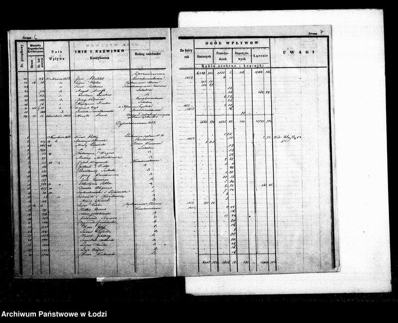 Obraz 8 z jednostki "Dziennik przychodu i wydatku kasy ekonomicznej m. Łodzi na r. 1853"
