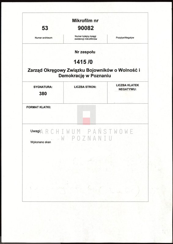 Obraz 2 z jednostki "Relacje i wspomnienia dotyczące powstania wielkopolskiego: 1. Poznań, część V /autorzy relacji od T - W/./Zakrzewski Władysław/."