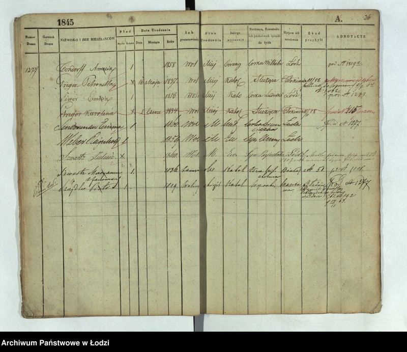 Obraz 18 z jednostki "[Księga ludności stałej Łódź nr 1269-1445]"