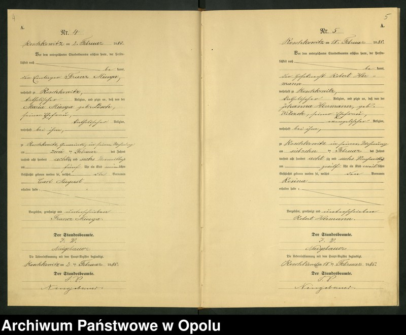 image.from.unit.number "Geburts-Neben-Register Standesamts Roschkowitz pro 1886"