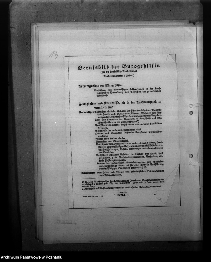 Obraz 17 z jednostki "Ausbildung von Dienstanfängern, Lehrligen und Bürogehilfinnen"