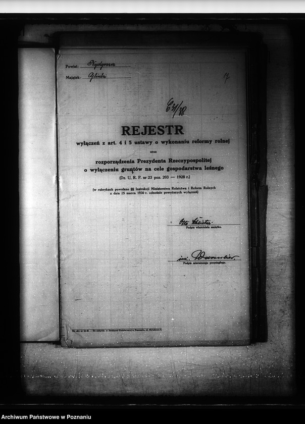 Obraz 12 z jednostki "Rejestr wyłączeń z artykułu 4 ustawy o wykonaniu reformy rolnej folwarku Glinki powiatu bydgoskiego"