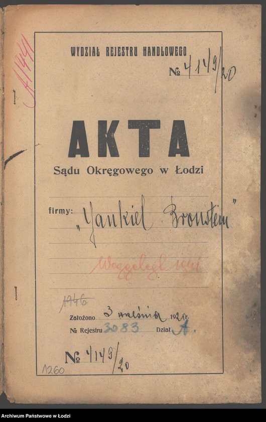 Obraz 2 z jednostki "„Jankiel Bronstein” – sprzedaż drzewa"