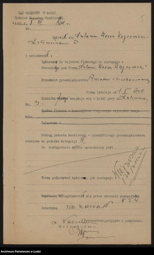 Obraz 7 z jednostki "Szlama Hersz Uszyrowicz- piwiarnia i herbaciarnia"