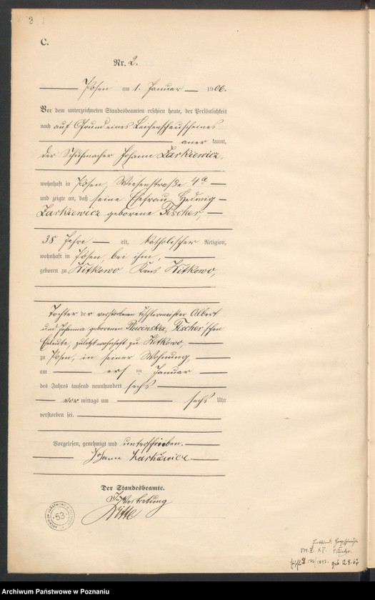 Obraz 4 z jednostki "Księga miejscowa zgonów tom I"