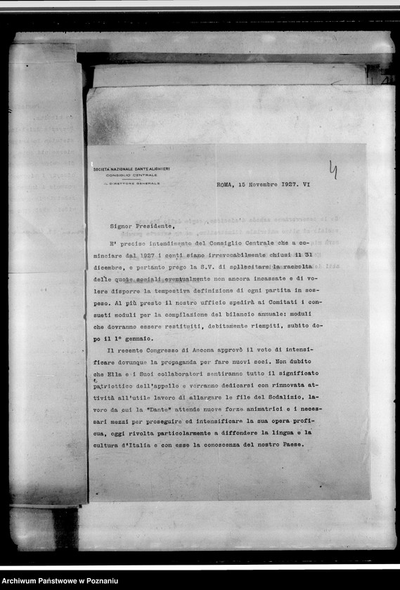 Obraz 8 z jednostki "Stowarzyszenie "Polonia-Italia" w Poznaniu: a/ Sprawozdanie z działalności /1926-1927/, b/ Protokoły walnych zebrań /1927, 1933/, c/ Statut /1934 rok/, d/ Korespondencja"