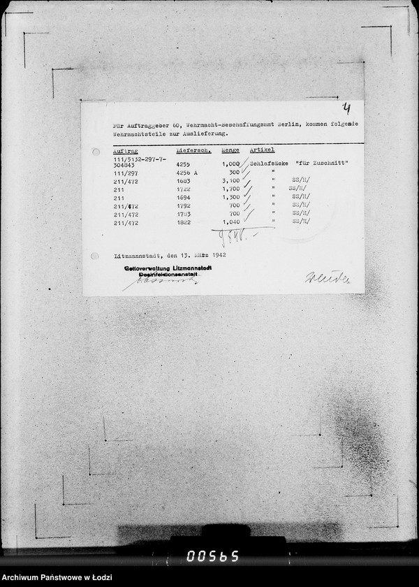 Obraz 8 z jednostki "706 Schlafsäcke. Auslieferung"