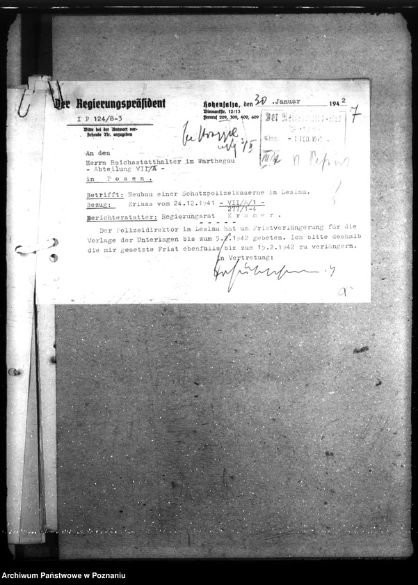 Obraz 15 z jednostki "Neubau - Polizeikaserne Leslau"