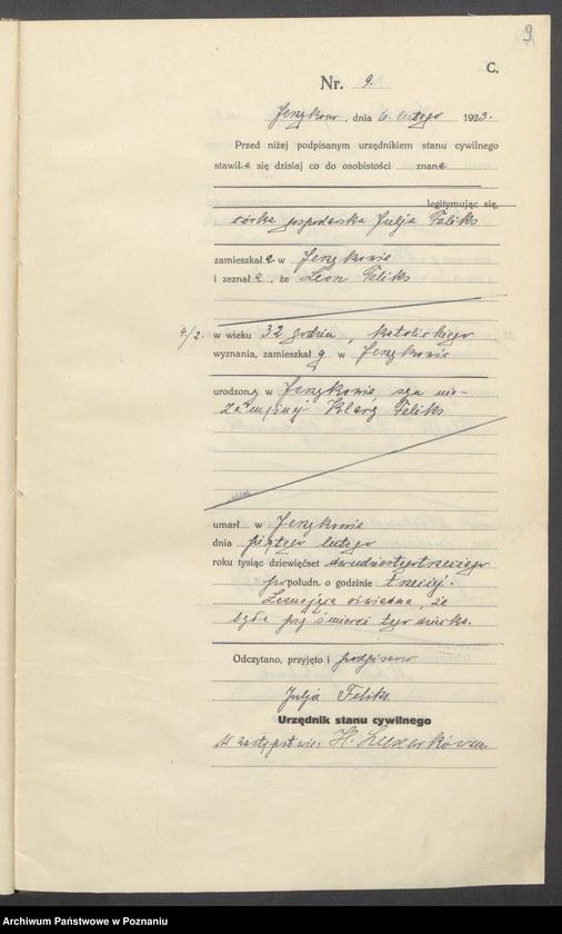 Obraz 11 z jednostki "Zgony [Rejestr główny zgonów]"