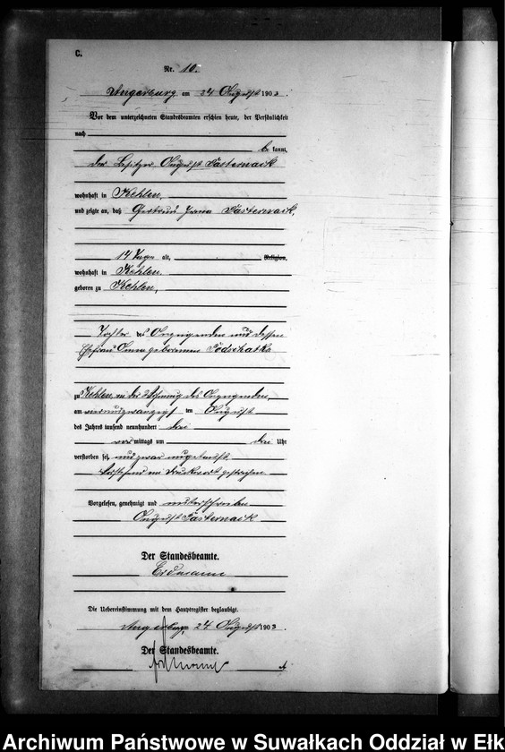 image.from.unit.number "Sterbe-Neben-Register des Preussischen Standes-Amtes Kehlen Kreis Angerburg"