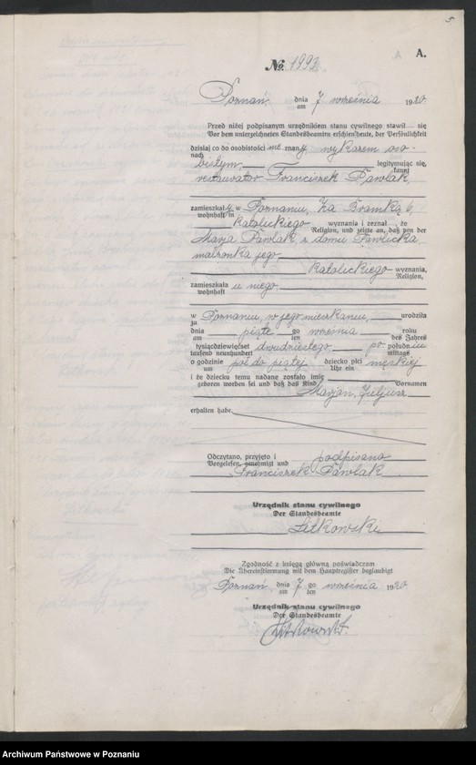 Obraz 7 z jednostki "Księga urodzeń odpis tom VI [Rejestr poboczny urodzeń]"