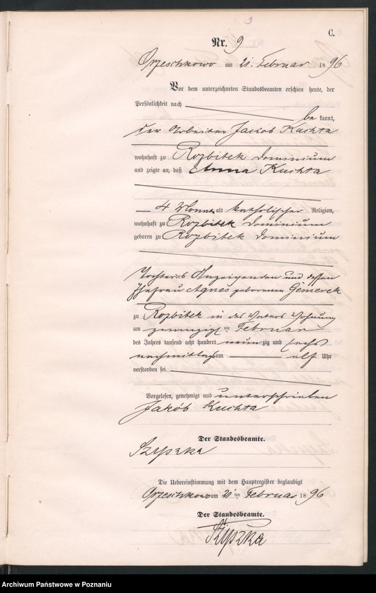 Obraz 12 z jednostki "Księga zgonów"