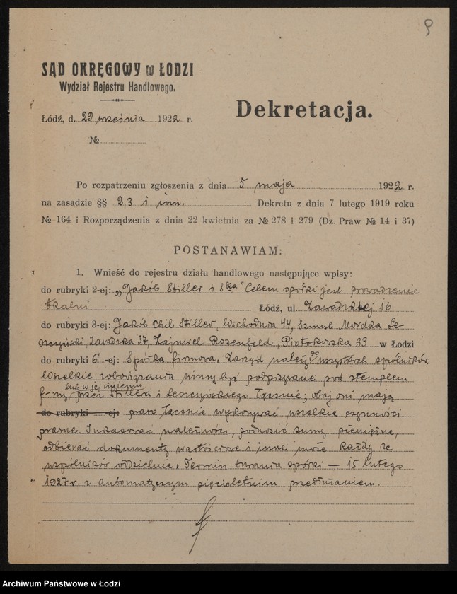 Obraz 11 z jednostki "Jakób Stiller i S-ka – prowadzenie tkalni"