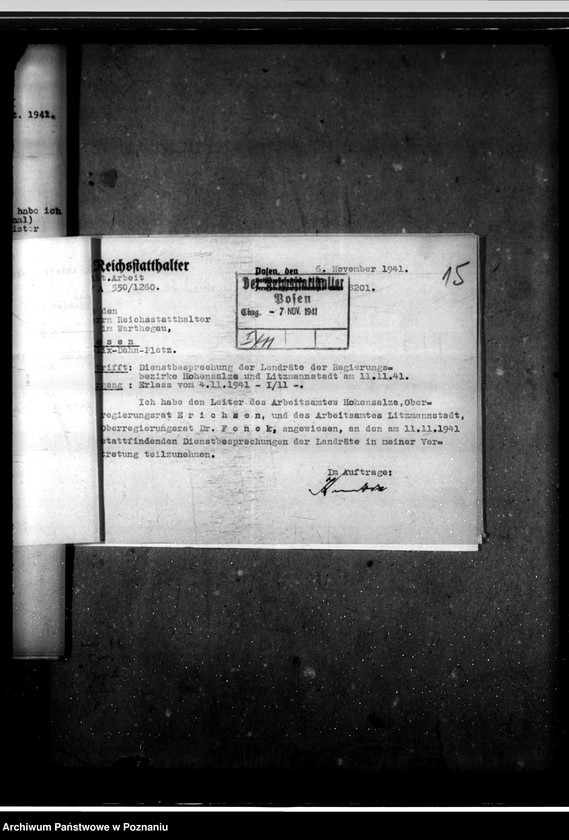 Obraz 19 z jednostki "Konferencje z landratami - korespondencja, porządki obrad"