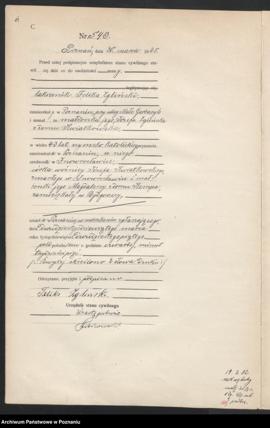 Obraz 8 z jednostki "Księga miejscowa zgonów tom II [Rejestr główny zgonów]"