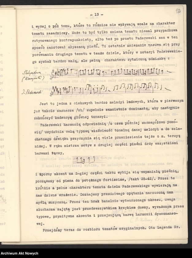image.from.unit.number "Stosunek Dzieł Paderewskiego do muzyki ludowej. Studyum analityczne (Napisała Helena Windakiewiczowa, "Echo muzyczne", Warszawa)"