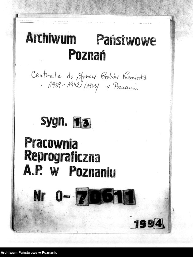 Obraz 1 z jednostki "Schriftwechsel mit Berlin- z Urzędu Stanu Cywilnego i Min. Spraw Wewnętrznych - w sprawie wystawienia świadectw zgonu"