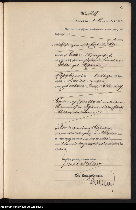 image.from.unit.number "Sterbe-Haupt-Register Breslau I 1893 Band 8"