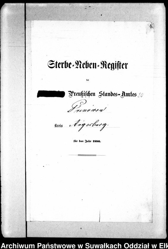 image.from.unit.number "Sterbe-Neben-Register des Preussischen Standes-Amtes Prinowen Kreis Angerburg"