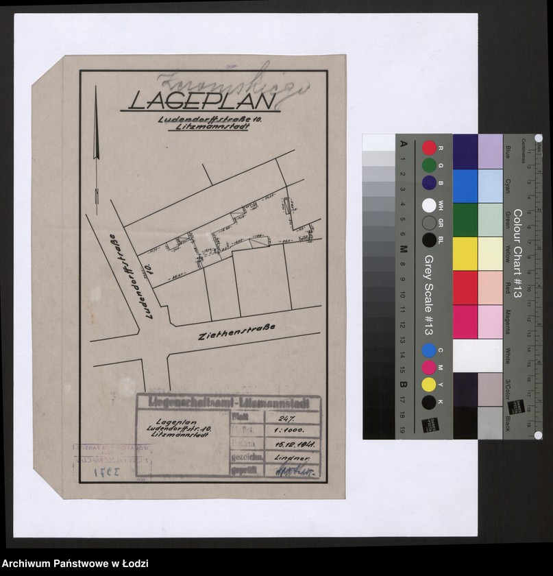Obraz 1 z jednostki "Lageplan Ludendorffstrasse 10 Litzmannstadt"