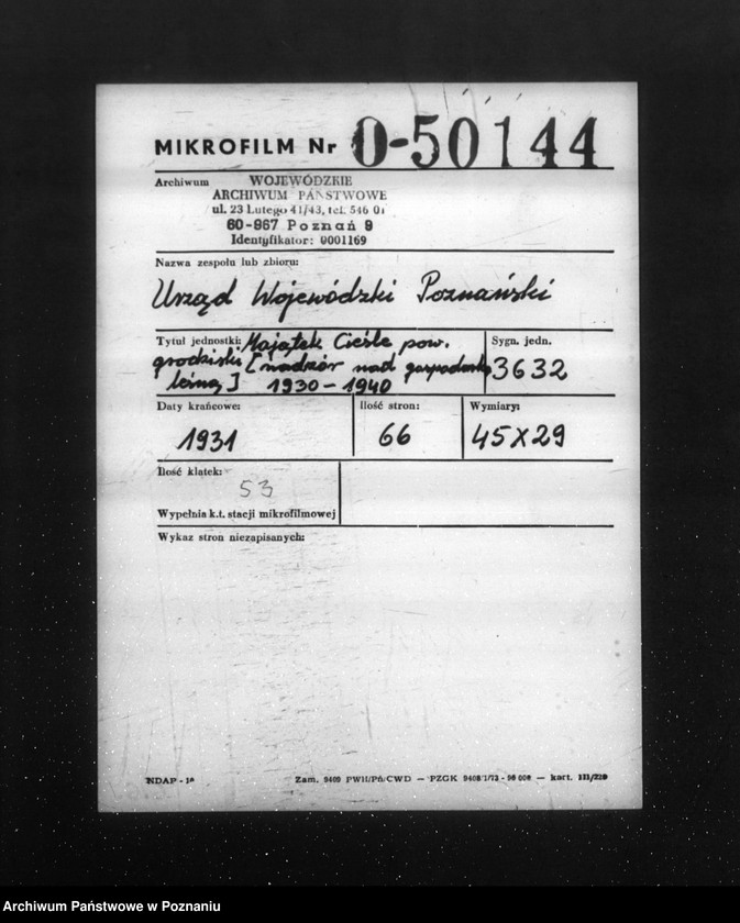 Obraz 2 z jednostki "Majątek Cieśle powiat grodziski /Nadzór nad gospodarką leśną/"