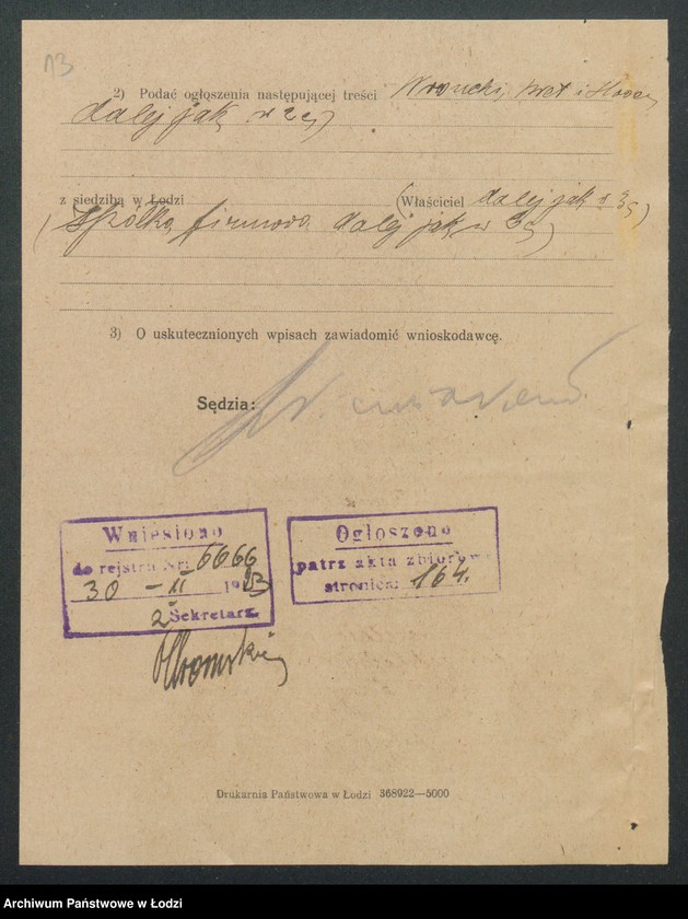 Obraz 15 z jednostki "Wrzonecki, Kret i Hodys- handel manufakturą"