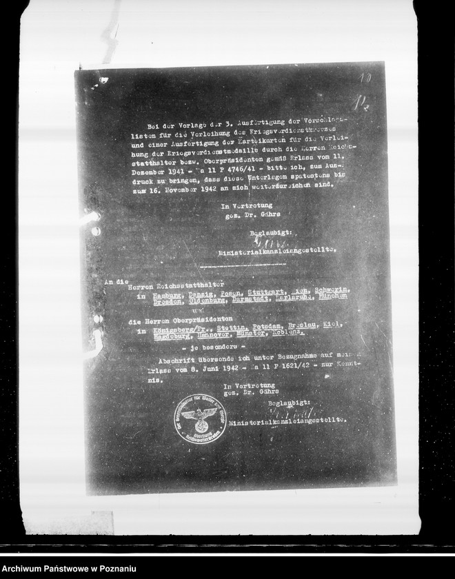 Obraz 19 z jednostki "Kriegsverdienst- Auszeichnungen, Bestimmungen, Schriftwechsel usw."