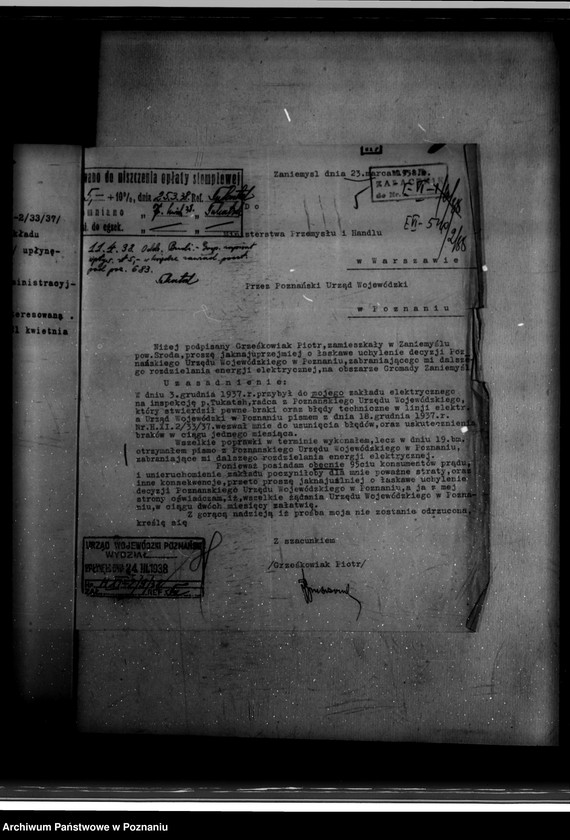 Obraz 9 z jednostki "Wniosek Piotra Grześkowiaka na Zakład Elektryczny w Zaniemyślu powiat średzki"