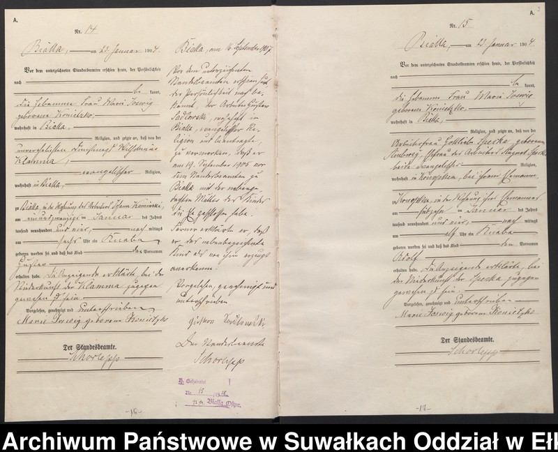 image.from.unit.number "Geburts-Haupt-Register des Königlichen Preussischen Standes-Amtes Bialla Kreis Johannisburg"