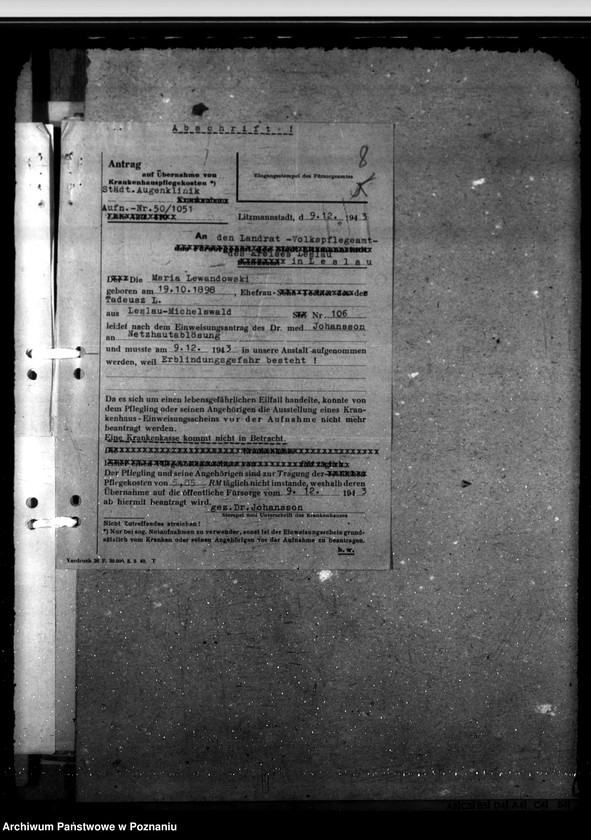 Obraz 12 z jednostki "Fürsorgekosten für auswärtige Kranke"