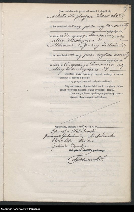 Obraz 11 z jednostki "Księga miejscowa małżeństw tom I [Rejestr główny małżeństw]"
