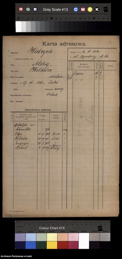 Obraz 3 z jednostki "[Spis ludności Łodzi] Wedrych - Welk"