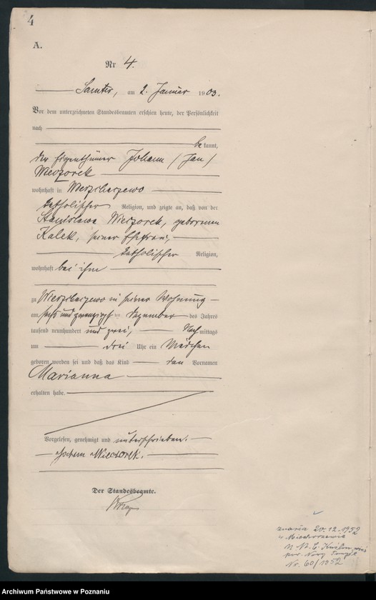Obraz 7 z jednostki "Geburts-Haupt-Register"
