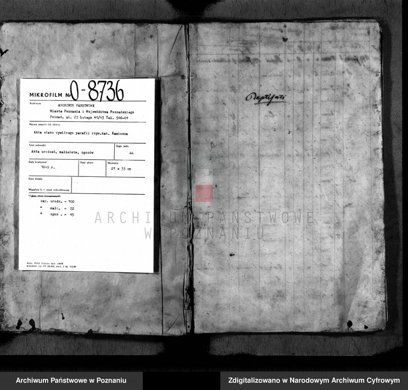 Obraz 3 z jednostki "Duplikat baptisatorum, copulatorum, mortuorum"
