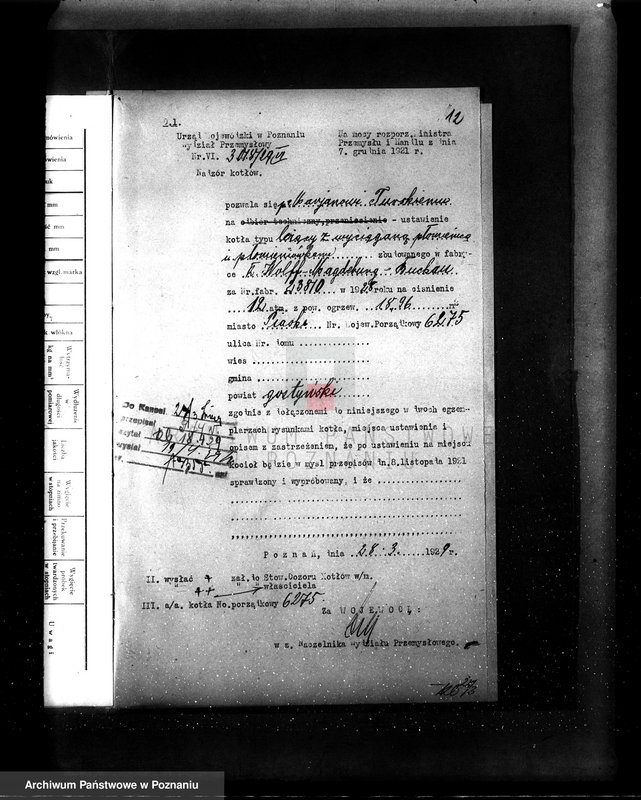 Obraz 16 z jednostki "Parowa cegielnia i fabryka wyrobów cementowych M. Turski - Piaski pow. gostyński"